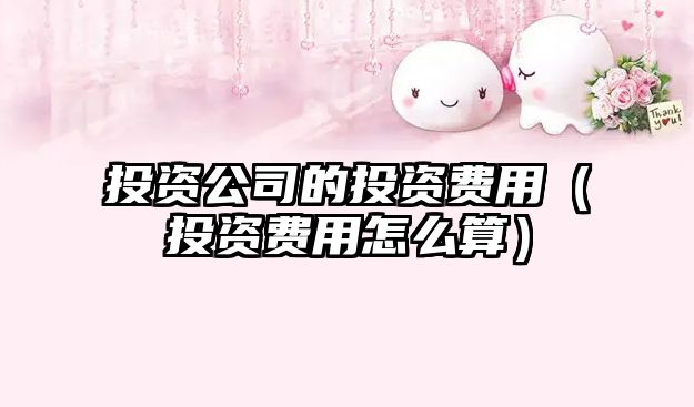 投資公司的投資費(fèi)用（投資費(fèi)用怎么算）